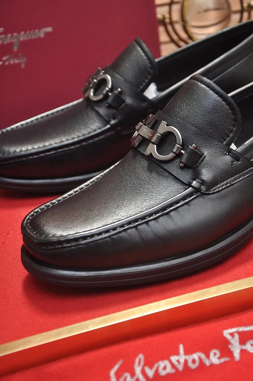 Men's shoes 💰500💶[Ferragamo/Ferragamo] The latest model in the counter. Original imported open-sided high-quality cowhide hand-woven + imported 🐂 cowhide + original luxury metal buckle + original combination outsole. Comparison without pressure 38--44🎉
